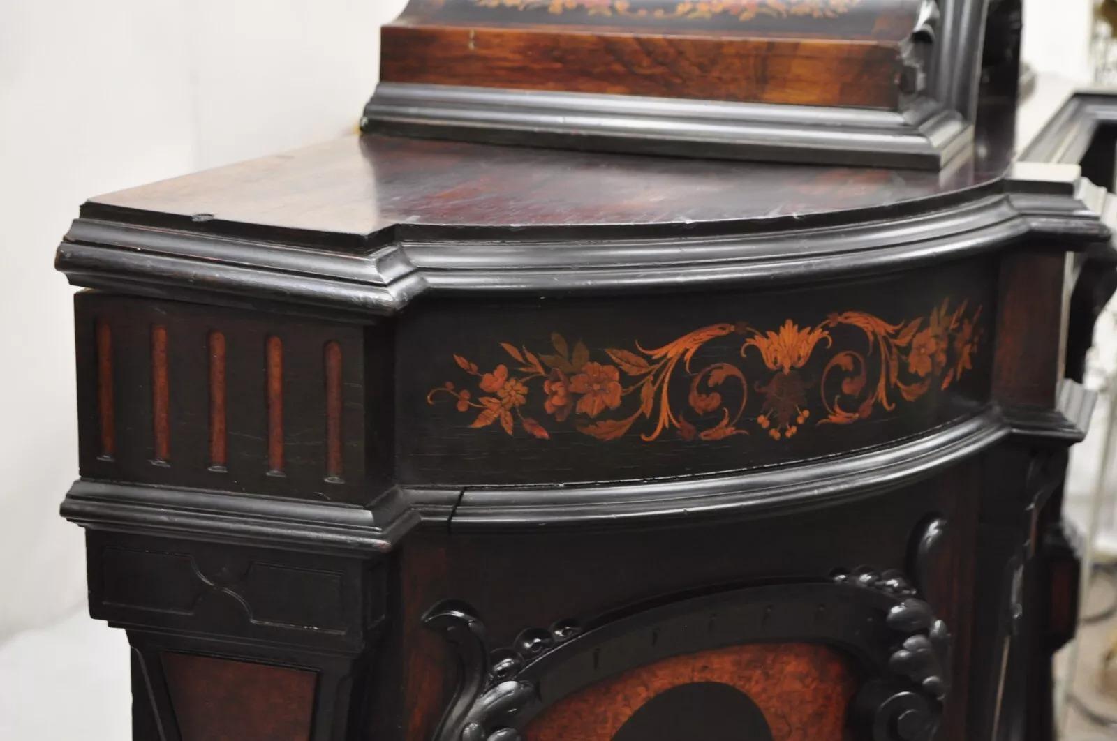 Viktorianischer Ebonisierter Palisander Figural geschnitzt Wohnzimmerschrank attr. Pottier & Stymus im Angebot 4