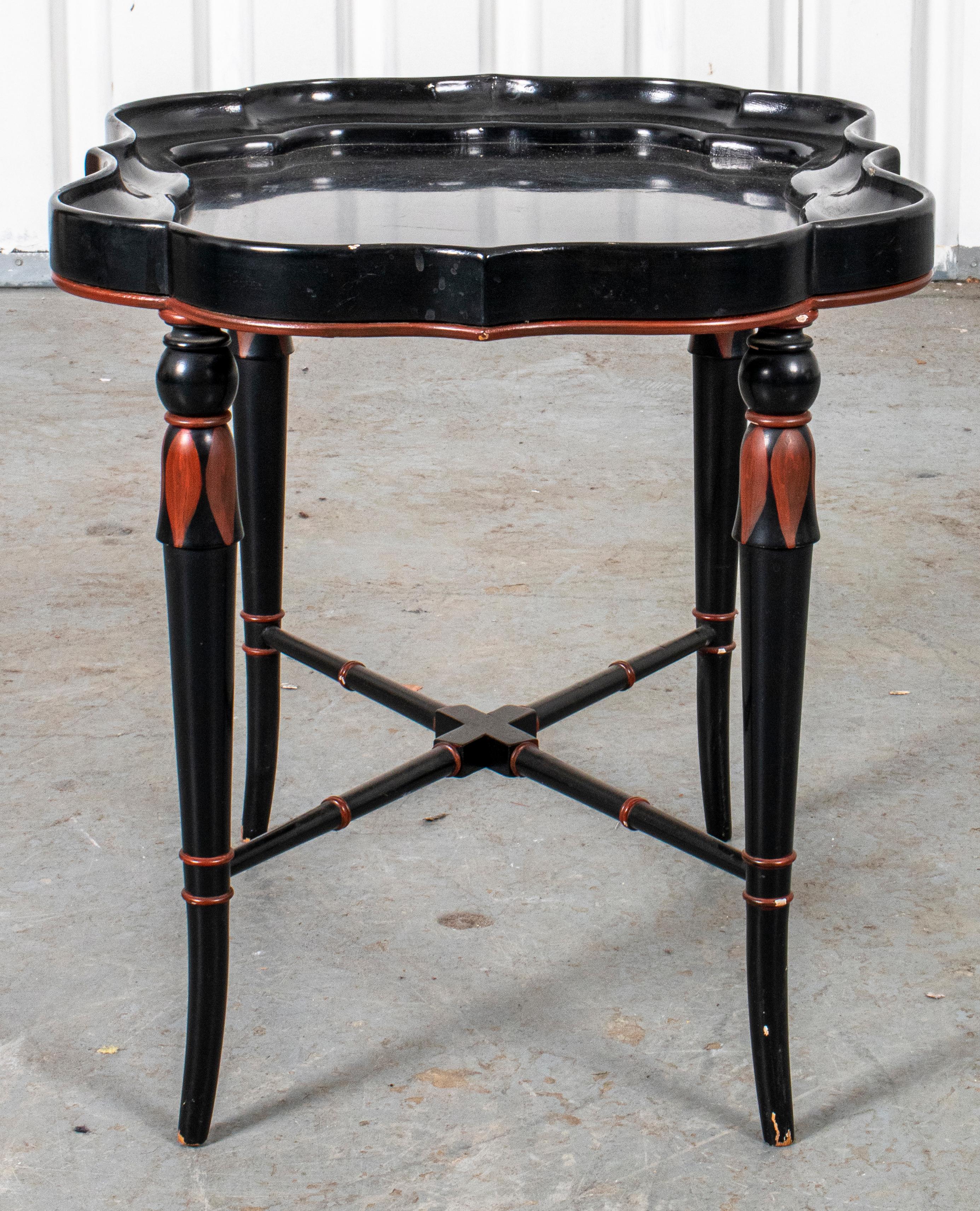 Victorian Ebonized Tray Side Table For Sale 1