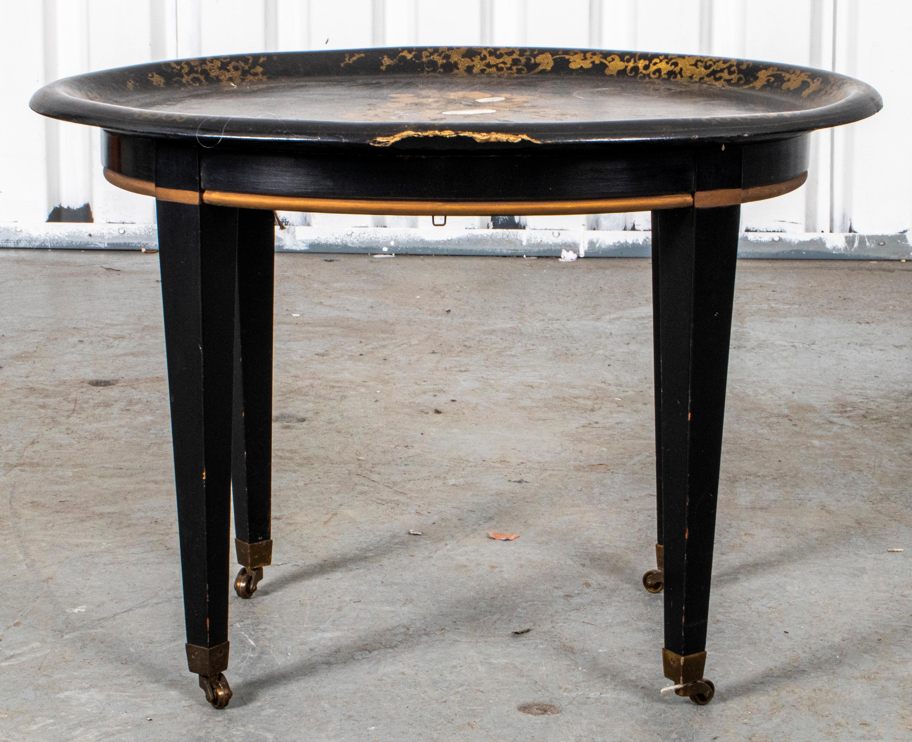 Victorian Ebonized Tray Side Table For Sale 2