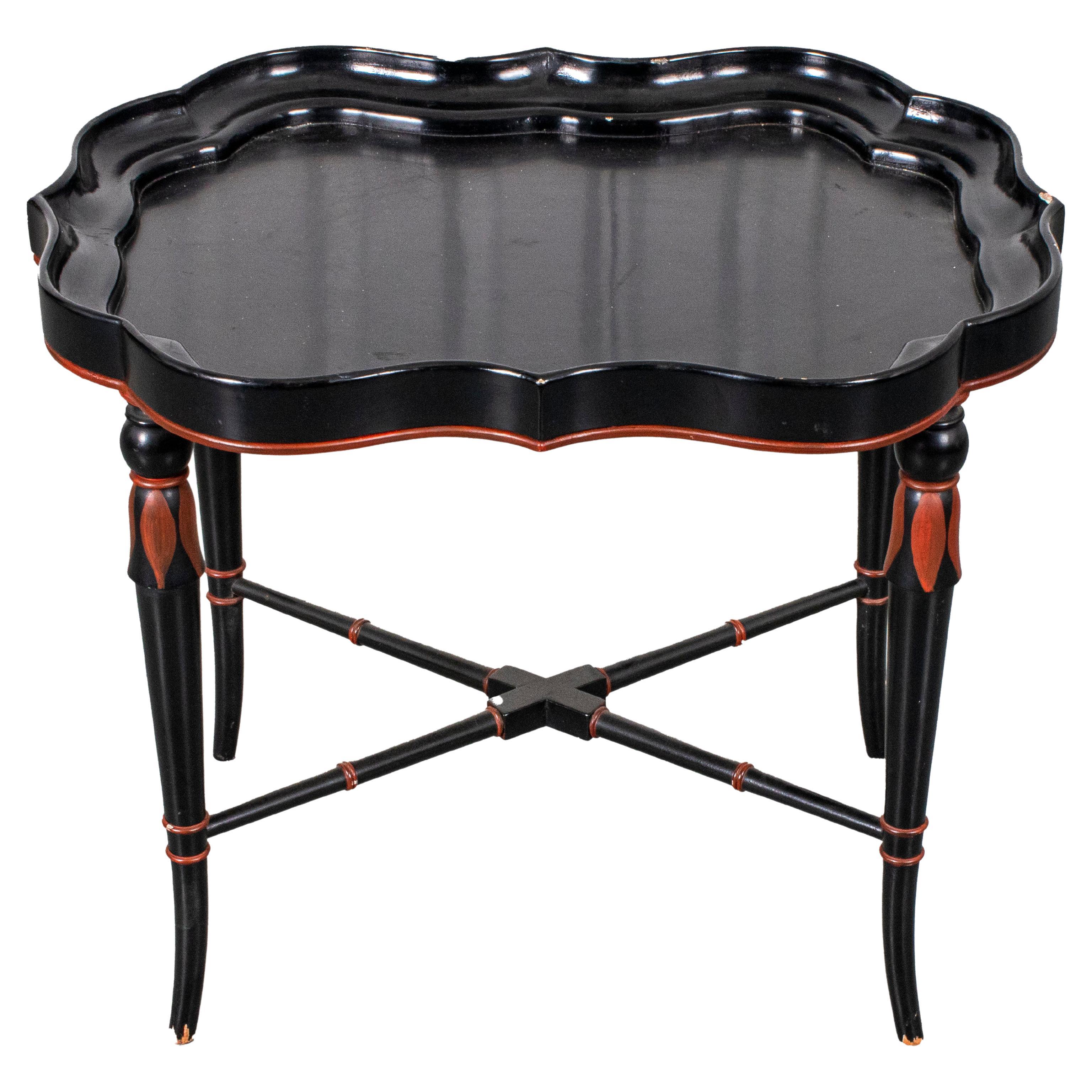 Victorian Ebonized Tray Side Table