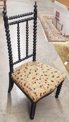 Victorian Ebonized Turned Mahogany Side Chair, Circa 1920s