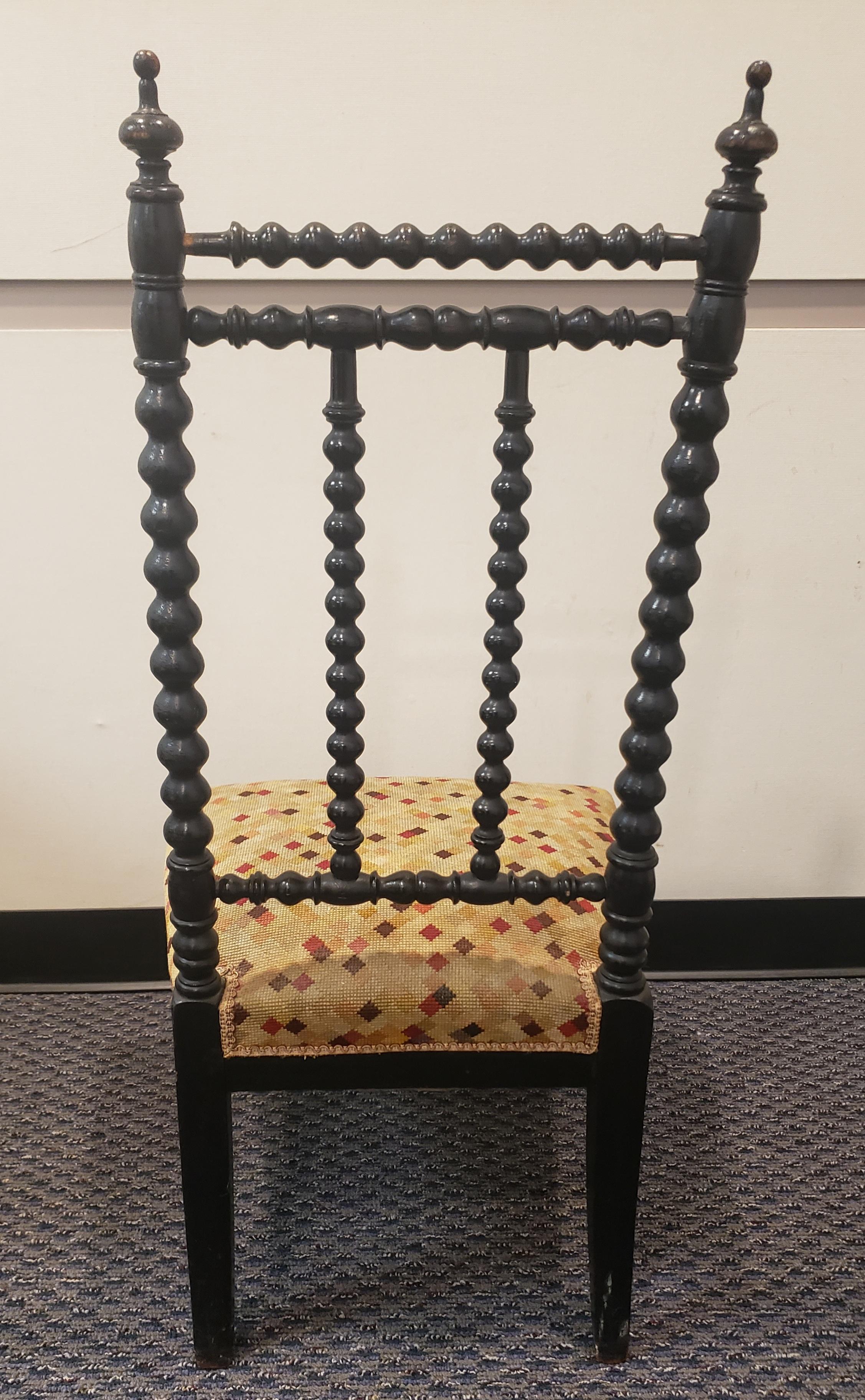 Victorian Ebonized Turned Mahogany Side Chair, Circa 1920s For Sale 2