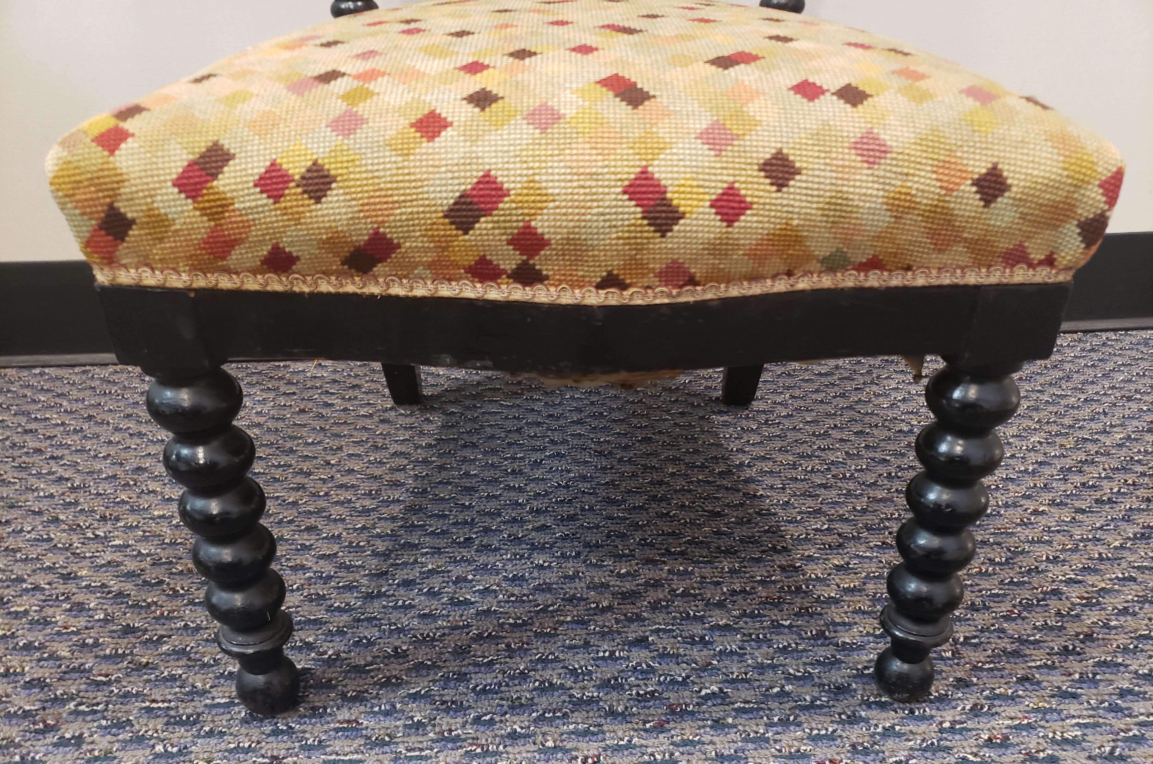 Victorian Ebonized Turned Mahogany Side Chair, Circa 1920s For Sale 2
