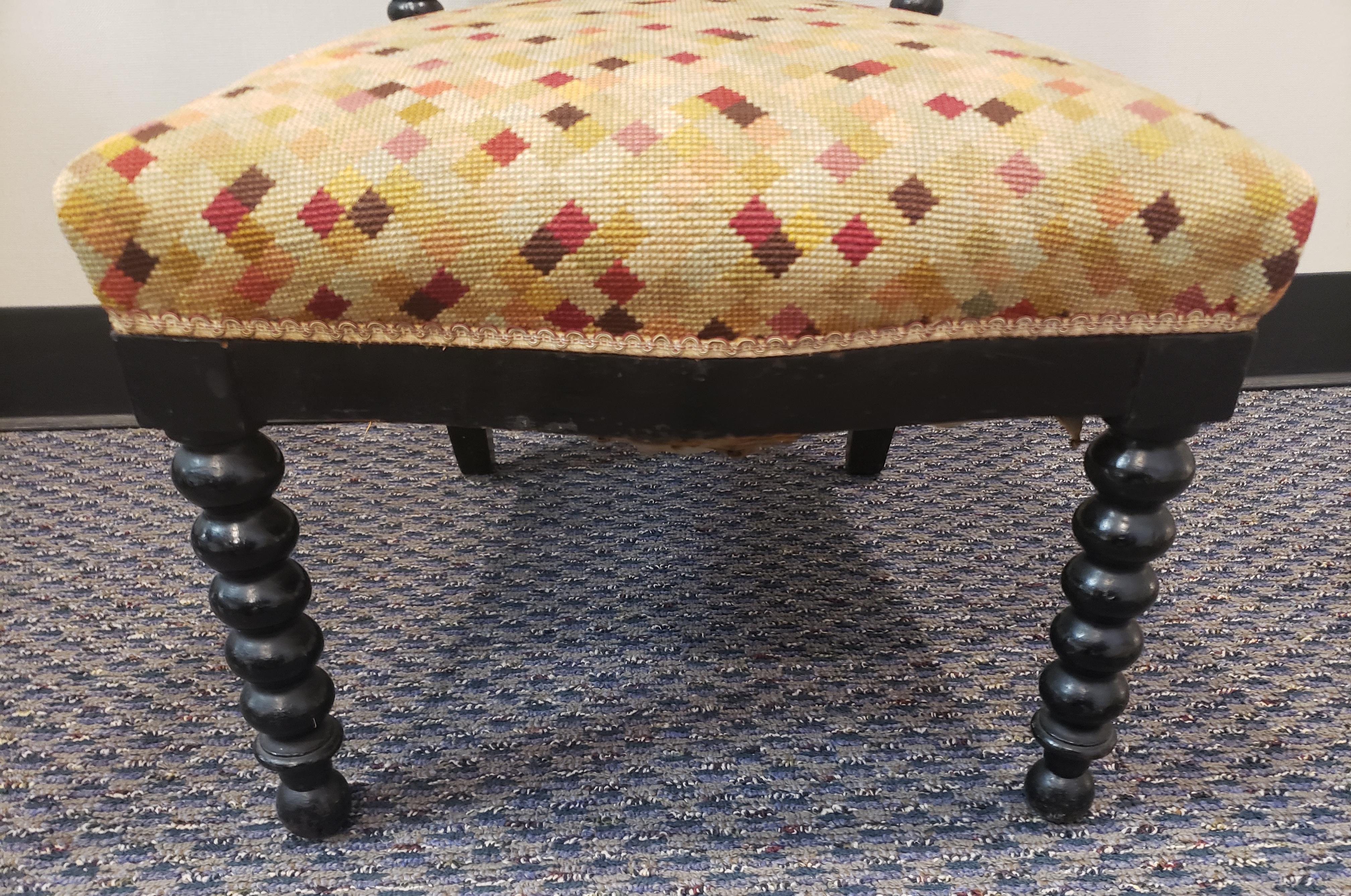 Victorian Ebonized Turned Mahogany Side Chair, Circa 1920s For Sale 3