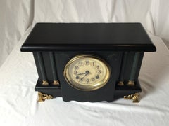 Victorian Ebonized Wood Mantle Clock
