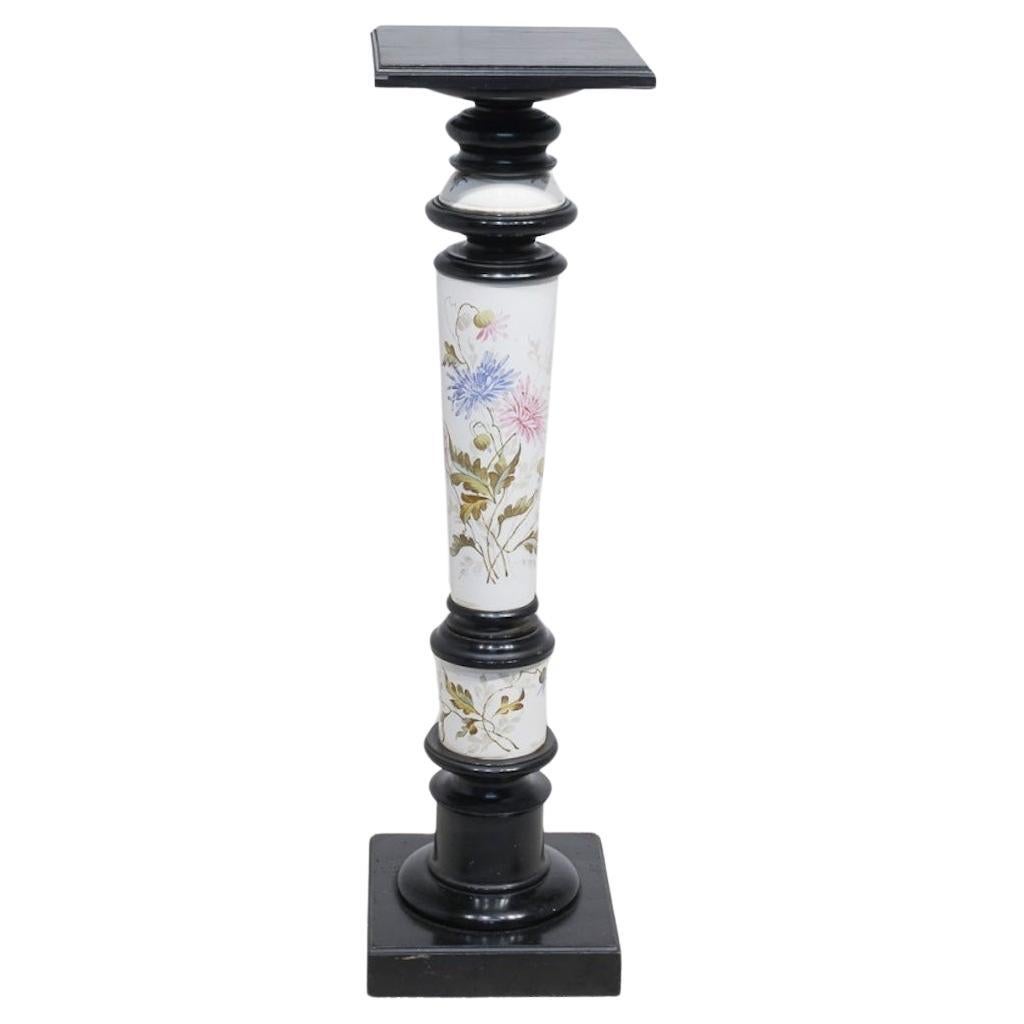Victorian Ebony Pedestal Stand Porcelain Column For Sale