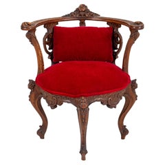 Antique Victorian Eclectic Carved Corner Chair