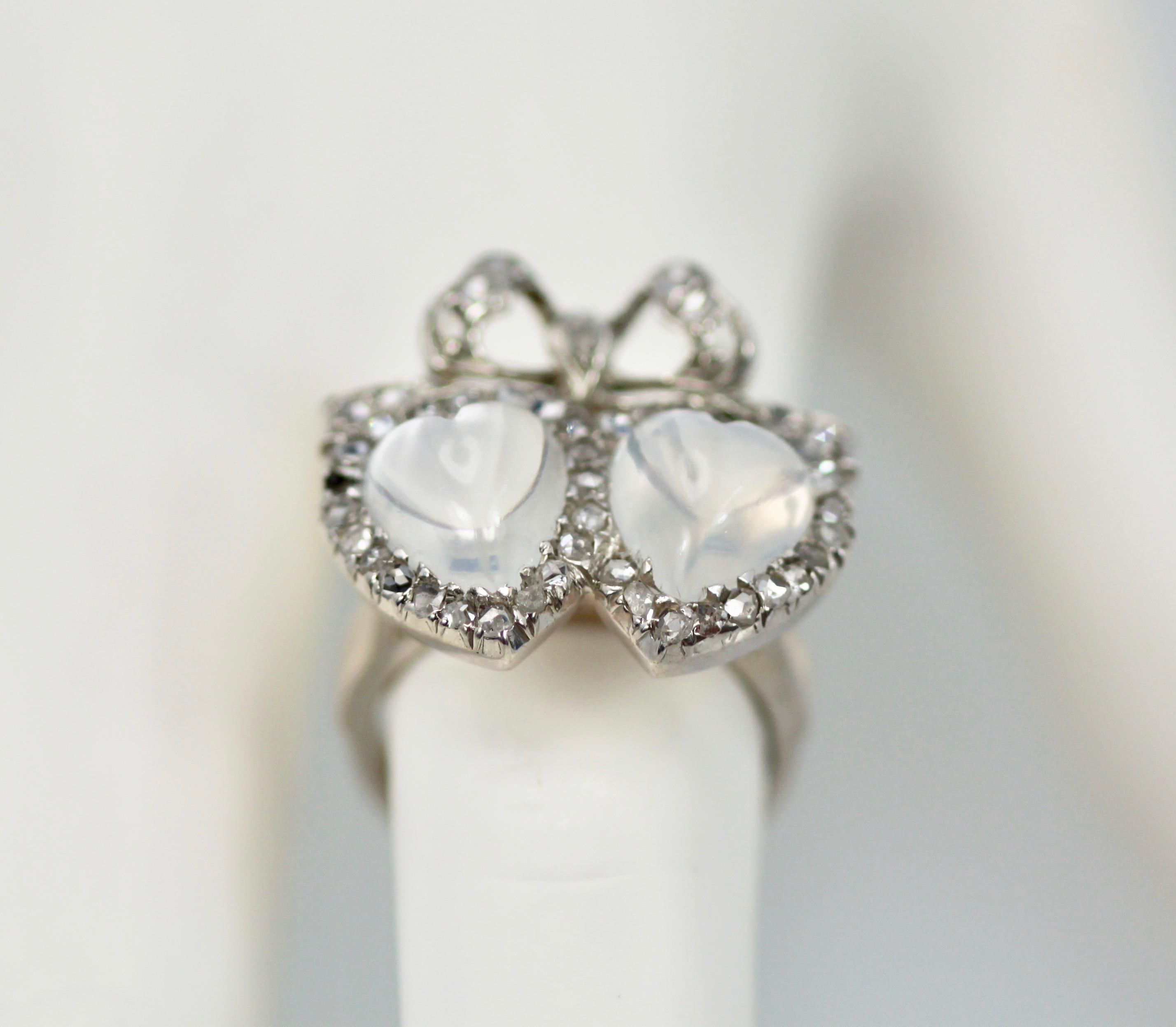 moonstone heart ring