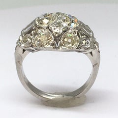 Victorian Edwardian Platinum 1.5 Carat Diamond Antique Ring American Bombay 4.5