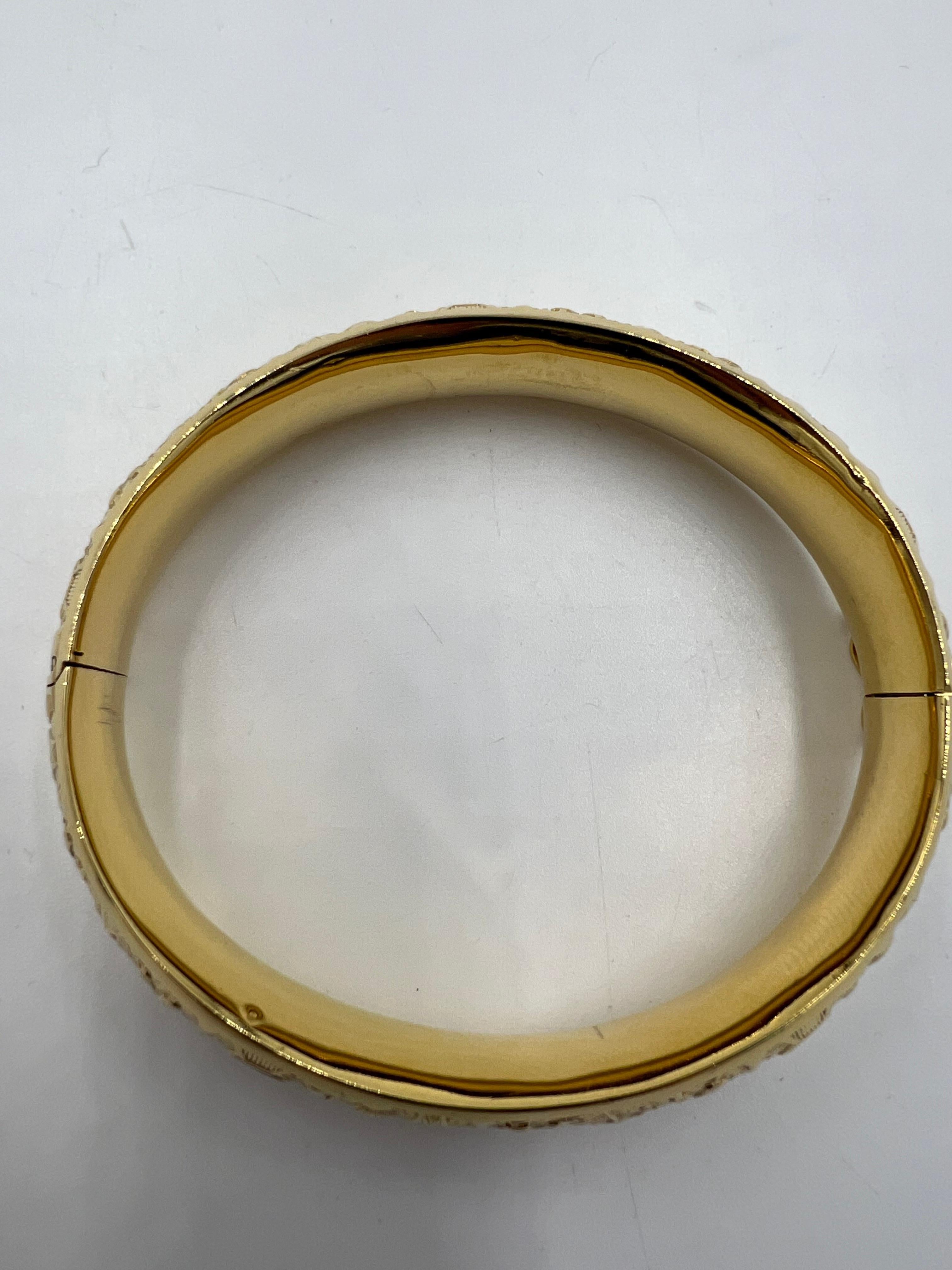 Victorian Egyptian Revival Gold Bangle Bracelet For Sale 7