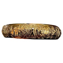 Victorian Egyptian Revival Gold Bangle Bracelet