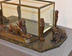 Victorian Egyptian Revival Terrarium with Cast Bronze Figures