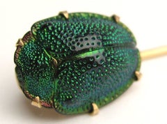 14 Karat Gold Victorian Egyptian Scarab Beetle Brooch Stick Pin
