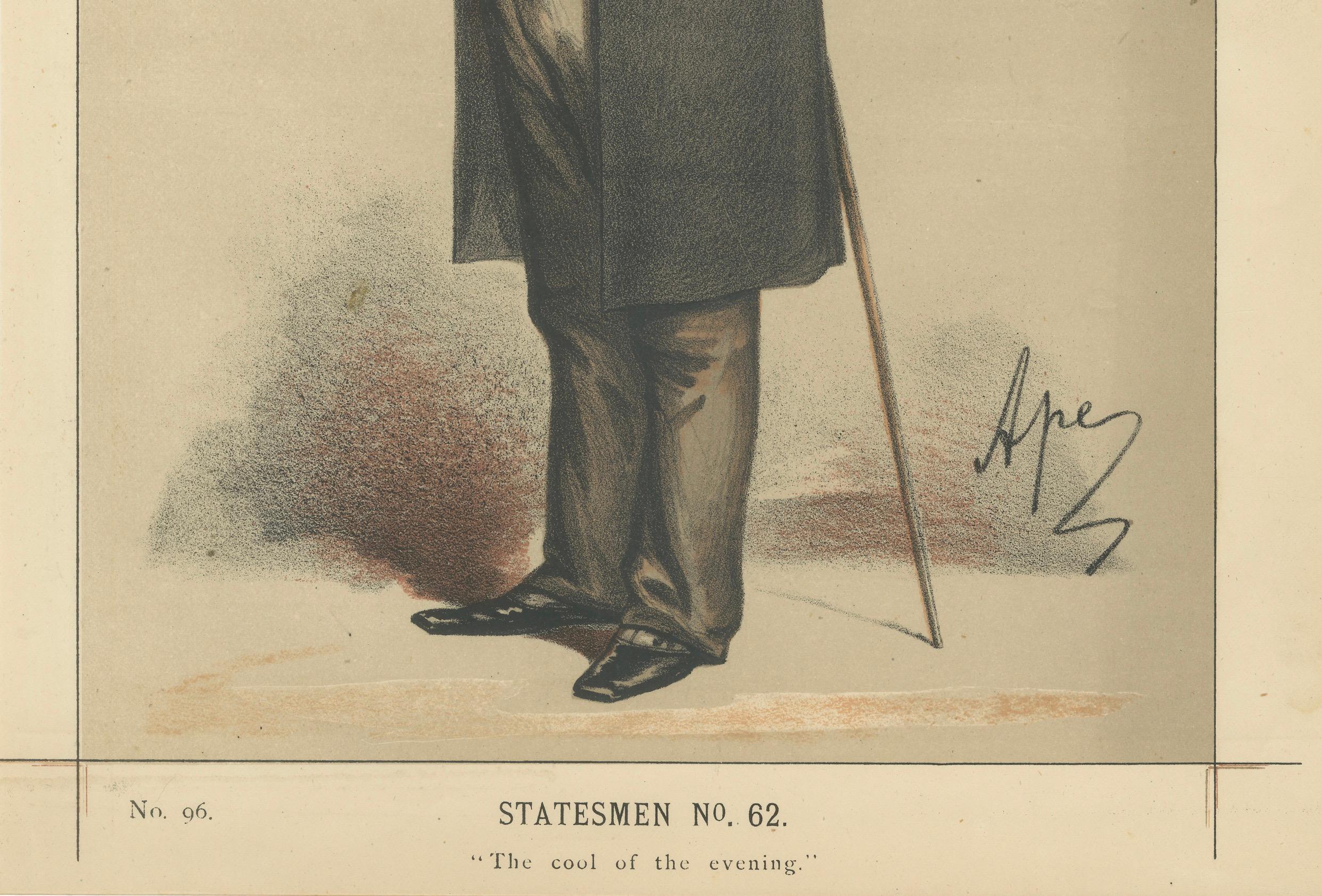 Victorian Elder Statesman with Cane – Vanity Fair Statesmen No. 62, 1870