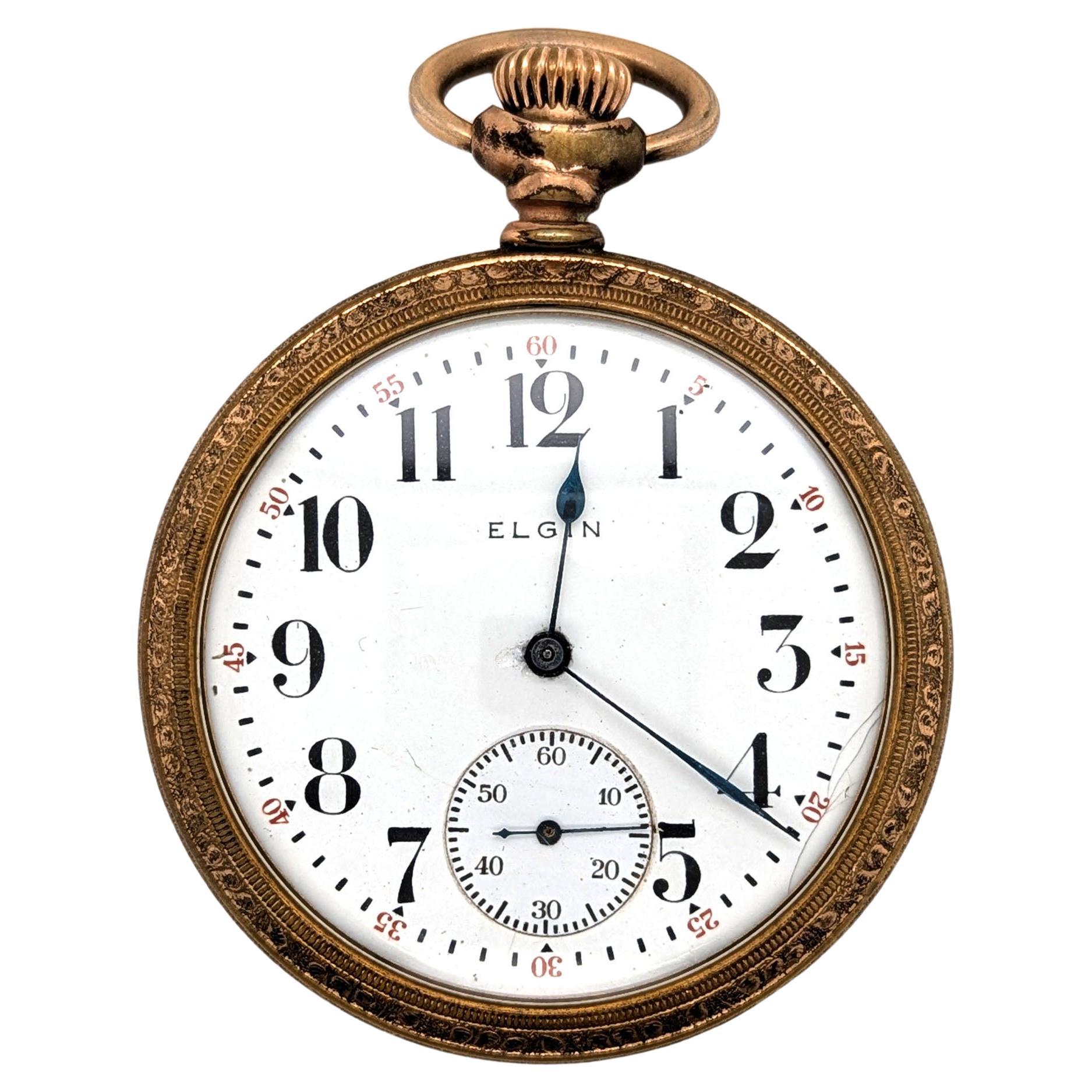 Victorian Elgin Railroad Pocket Watch 1915 Grade 293 Engraved Size 16