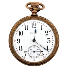 Victorian Elgin Railroad Pocket Watch 1915 Grade 293 Engraved Size 16