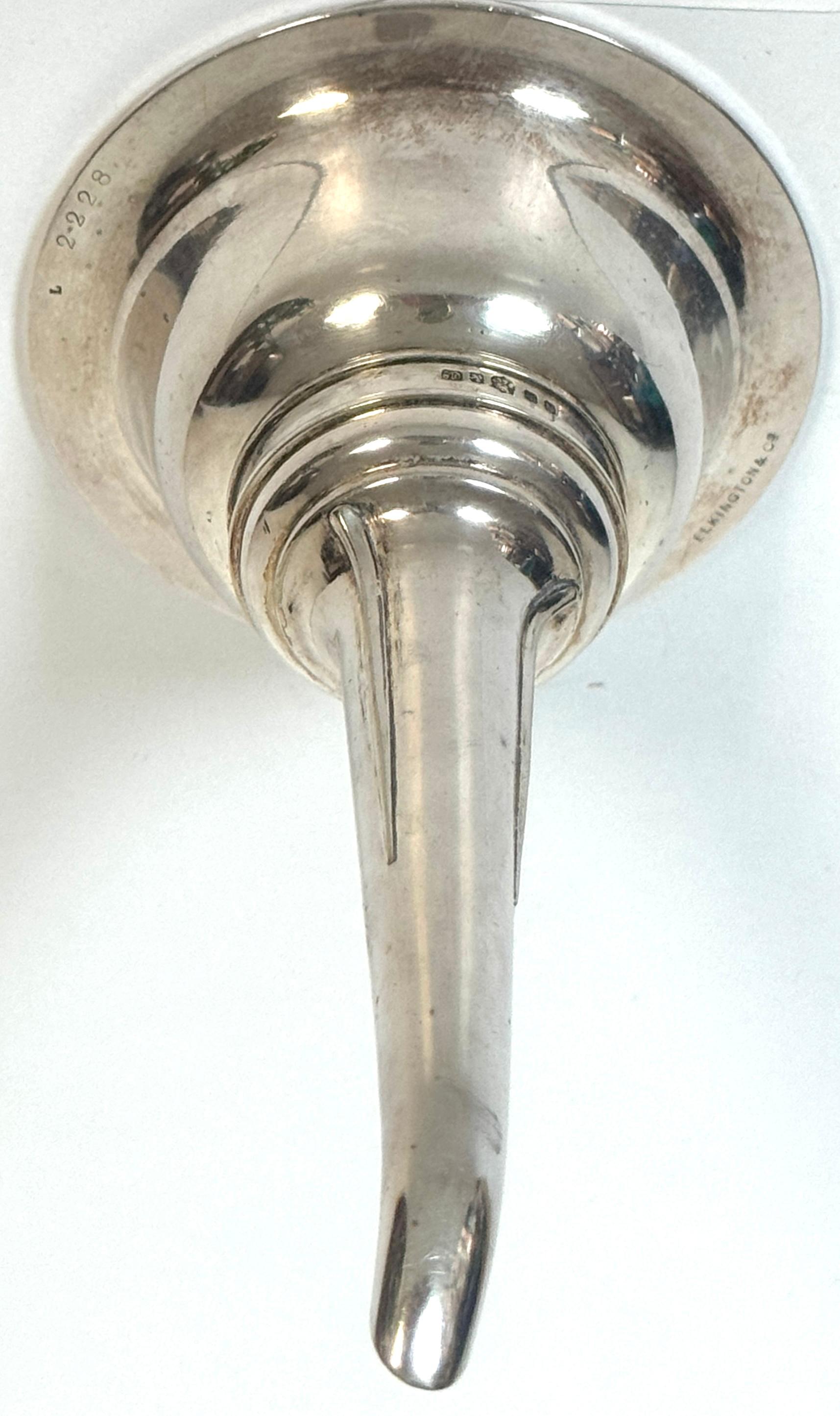 English Victorian Elkington & Co. Electroplated Wine Funnel with Gilt Bowl, Dated 1853 For Sale