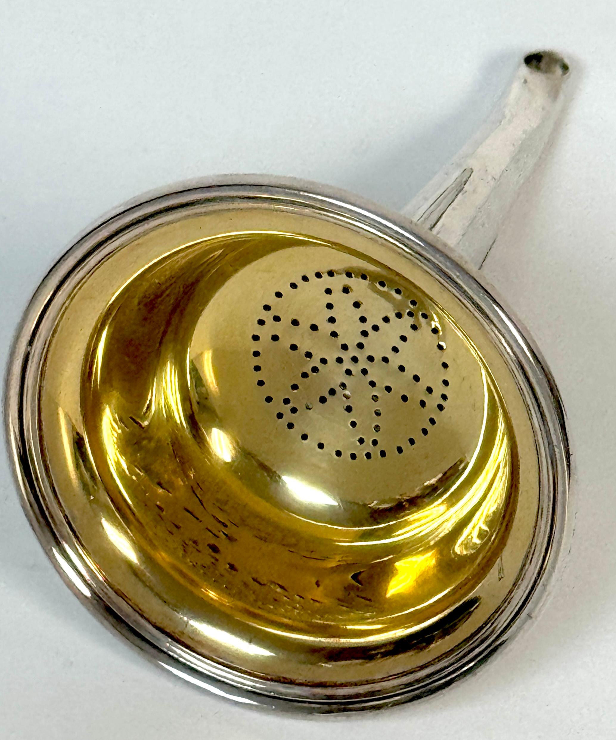 Victorian Elkington & Co. Electroplated Wine Funnel with Gilt Bowl, Dated 1853 In Good Condition For Sale In West Palm Beach, FL