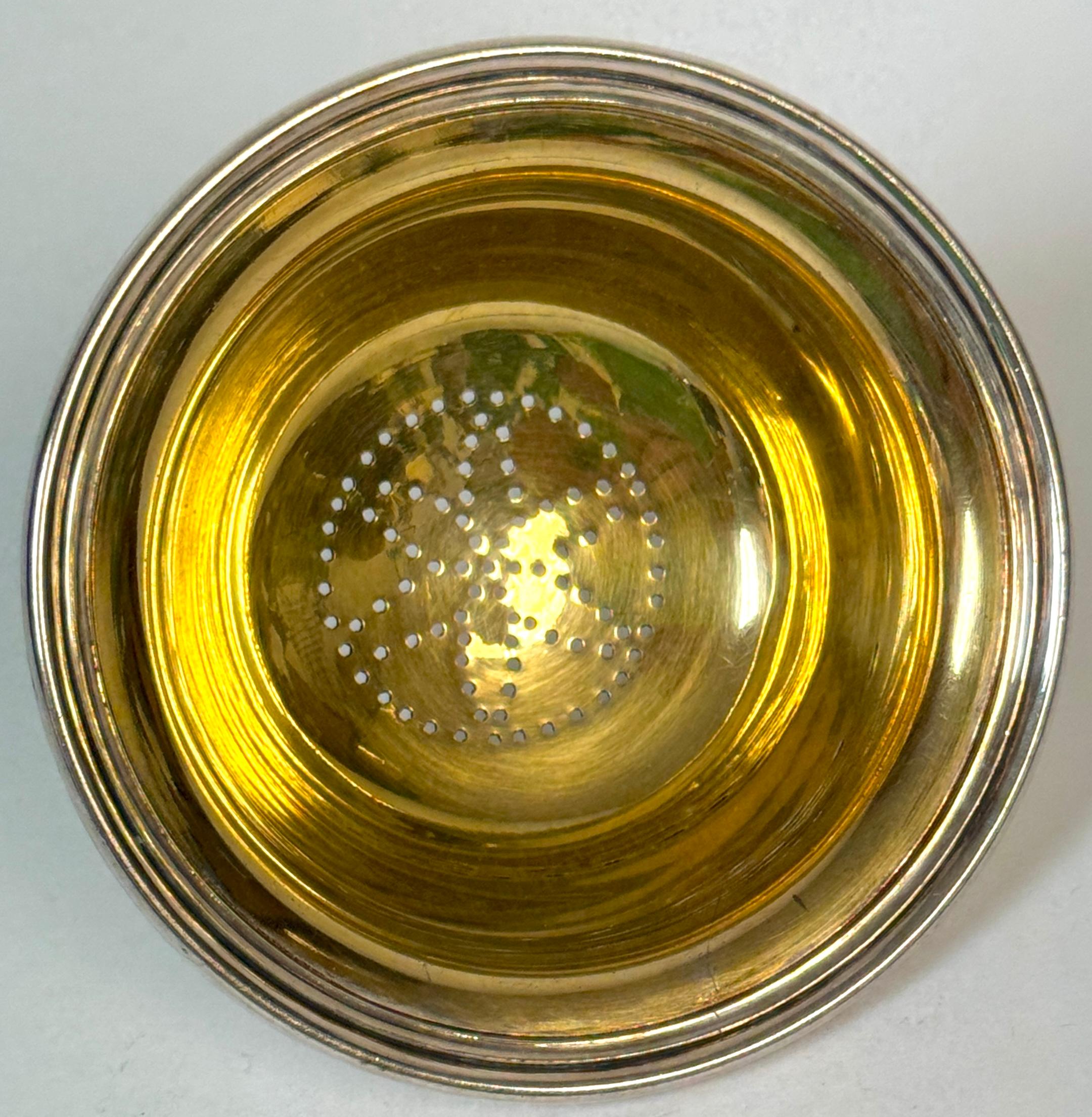 19th Century Victorian Elkington & Co. Electroplated Wine Funnel with Gilt Bowl, Dated 1853 For Sale