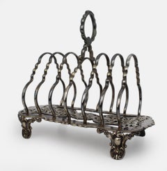 Victorian Elkington Silver Plate Toast Rack, Dated 1853