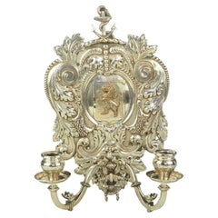 Victorian Elkington silver plated wall sconce
