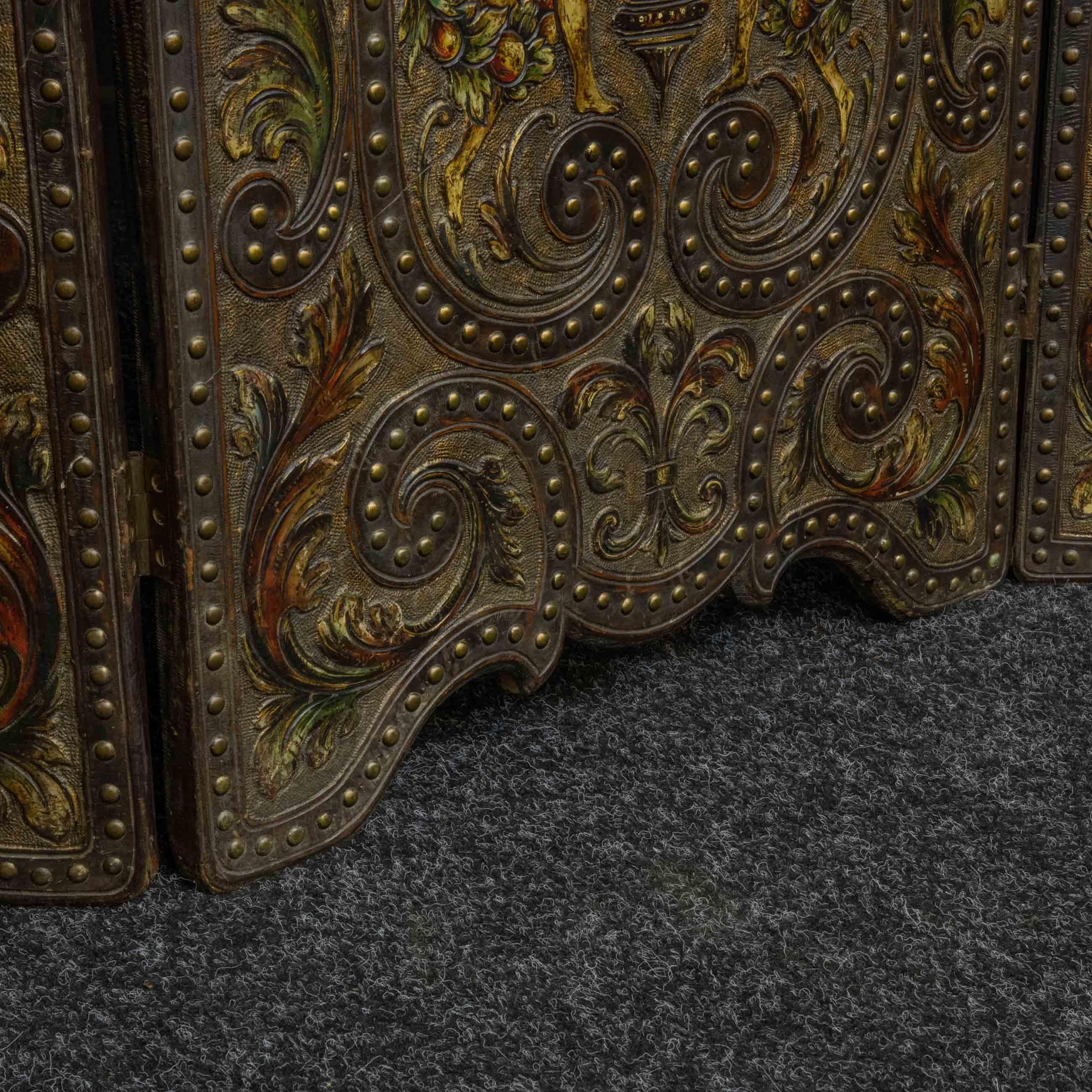 Victorian Embossed Leather Screen 1