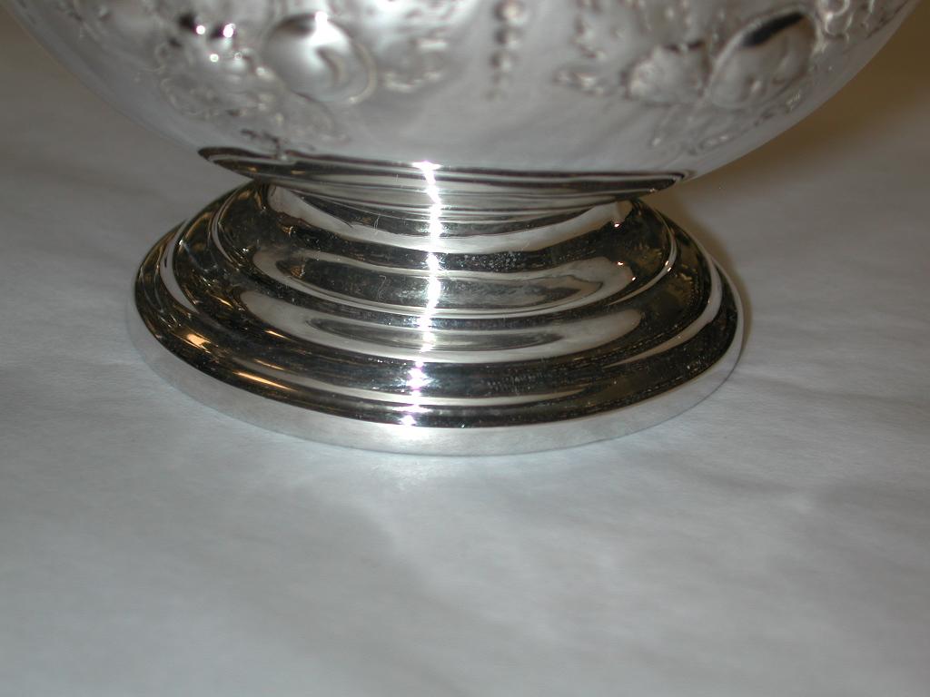 Victorian Embossed Silver Bowl Dated 1875, Henry Holland, London 1