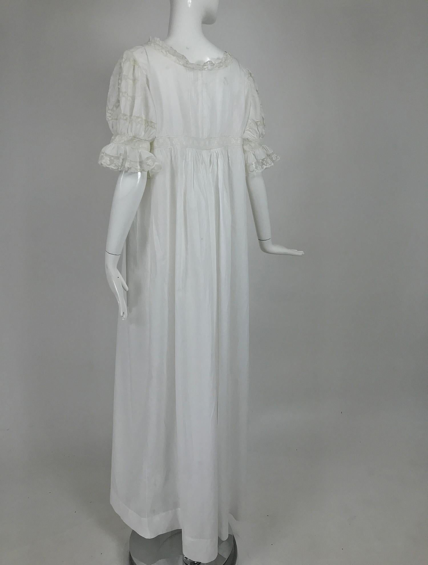 Gray Victorian Embroidered Batiste Lace Gown Hattie 1900s For Sale