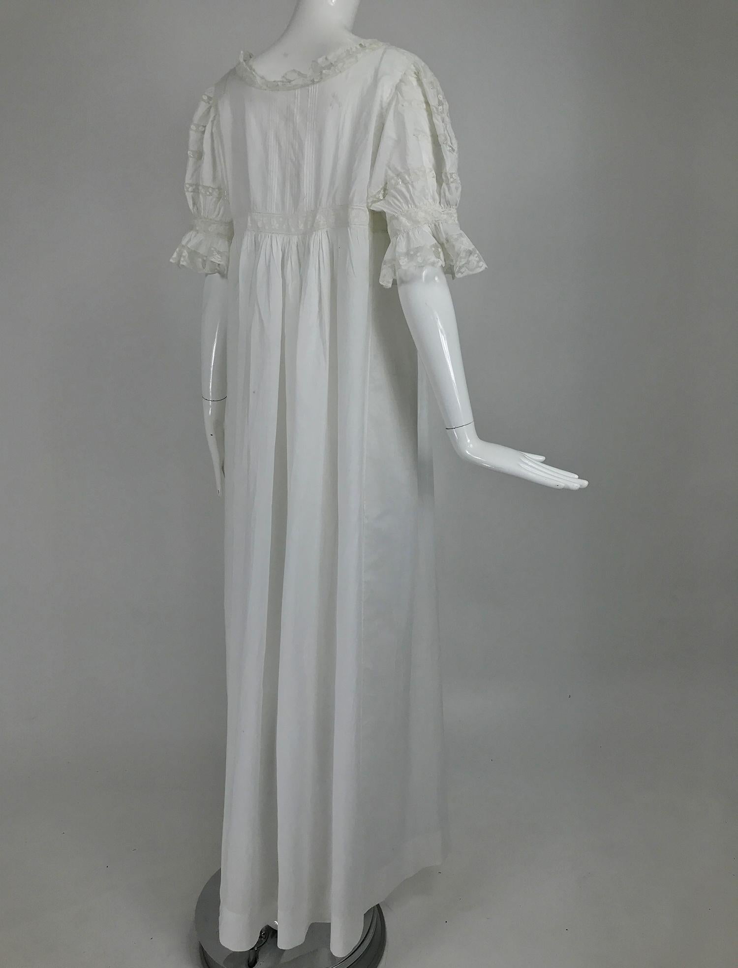 Victorian Embroidered Batiste Lace Gown Hattie 1900s For Sale 1