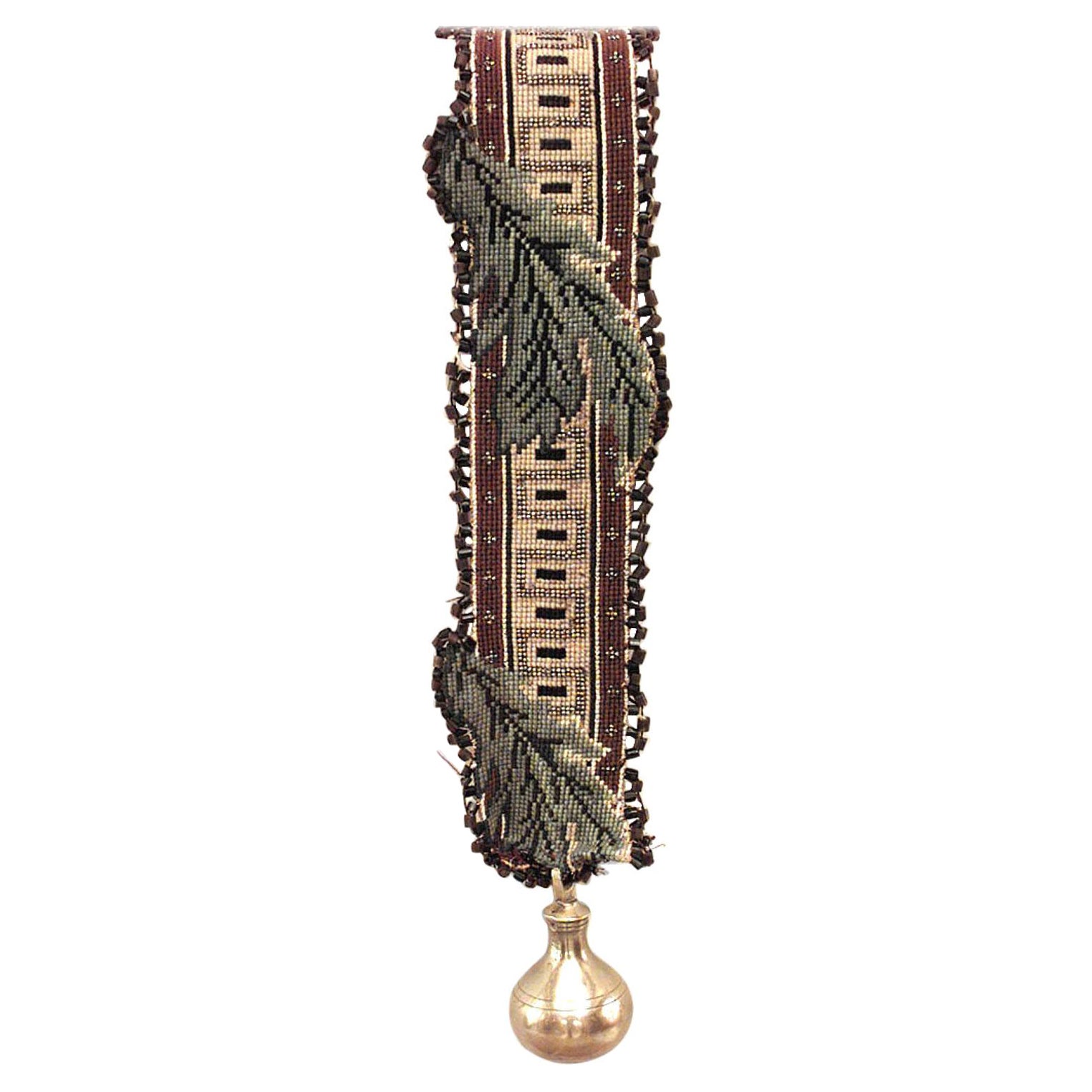 Victorian Embroidered Bell Pull For Sale