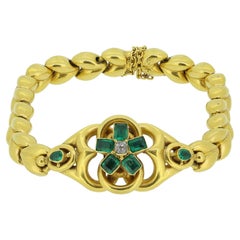 Antique Victorian Emerald and Diamond Bracelet