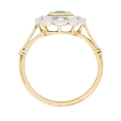 Victorian Emerald and Diamond Cluster Ring, circa 1900s