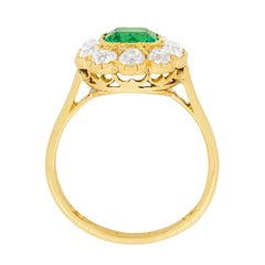 Victorian Emerald and Diamond Cluster Ring, circa 1900s