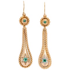 Antique Victorian Emerald and Diamond Earrings