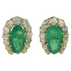 Victorian Emerald and Diamond Horseshoe Earrings