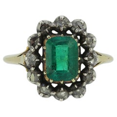 Antique Victorian Emerald and Diamond Ring