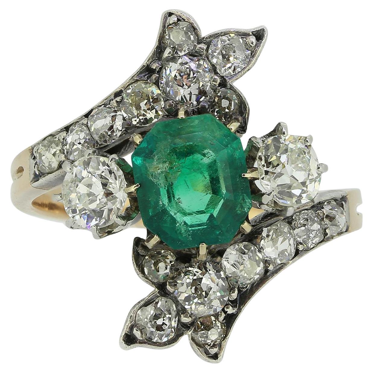 Victorian Emerald and Diamond Ring