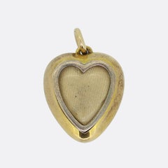 Victorian Emerald and Pearl Heart Locket Pendant