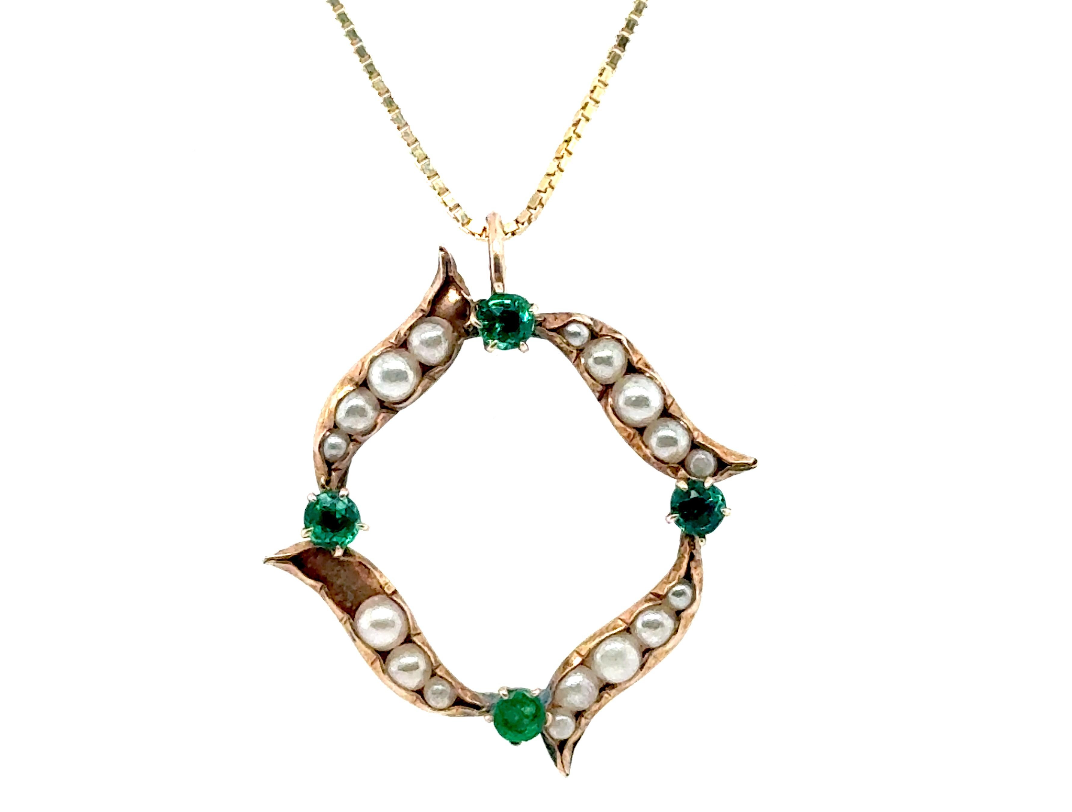 Genuine Original Antique from 1860's- 1880's Antique Emerald Pearl .20ct 14K Yellow Gold Victorian Necklace Pendant


Features Four Genuine Natural Emerald Gemstones Totaling .20ct

Surrounded Beautifully by Seed Pearls

2 Pearls Are Missing

This