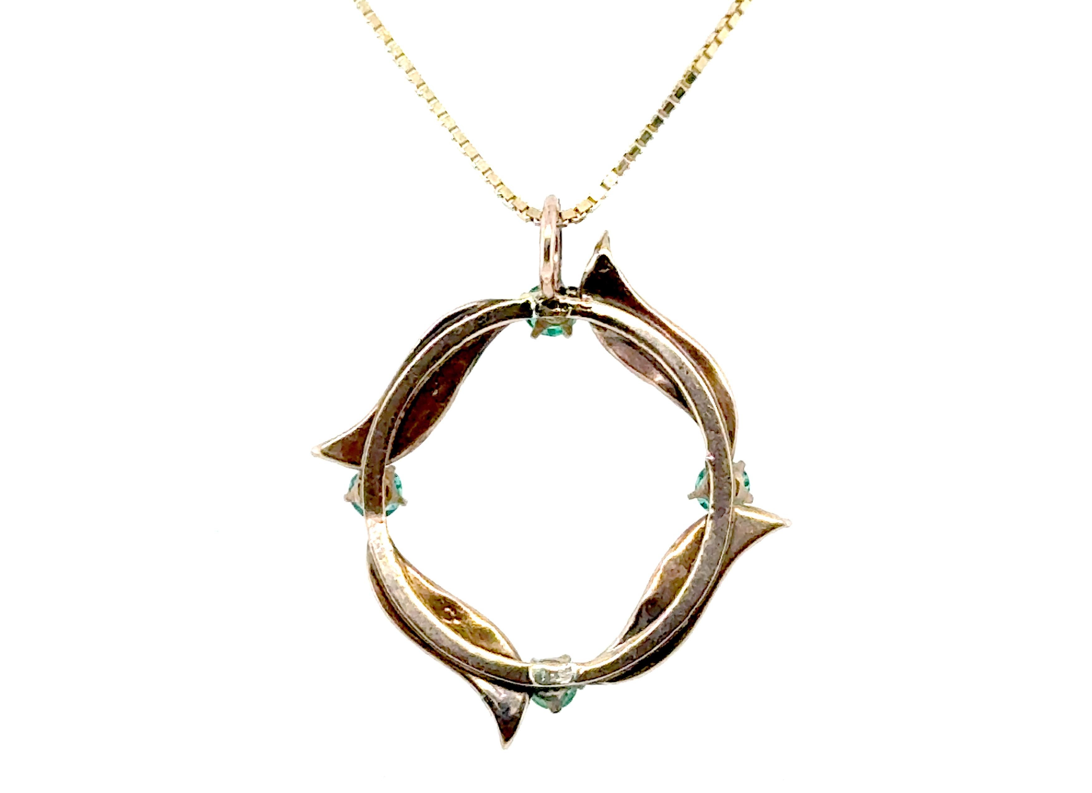 Victorian Emerald Pearl Pendant Necklace .20ct 14K Gold Antique Original 1860's- In Excellent Condition In Dearborn, MI