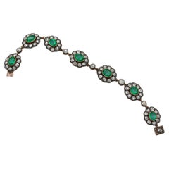 Bracelet et bague anciens en diamant taille rose meraude