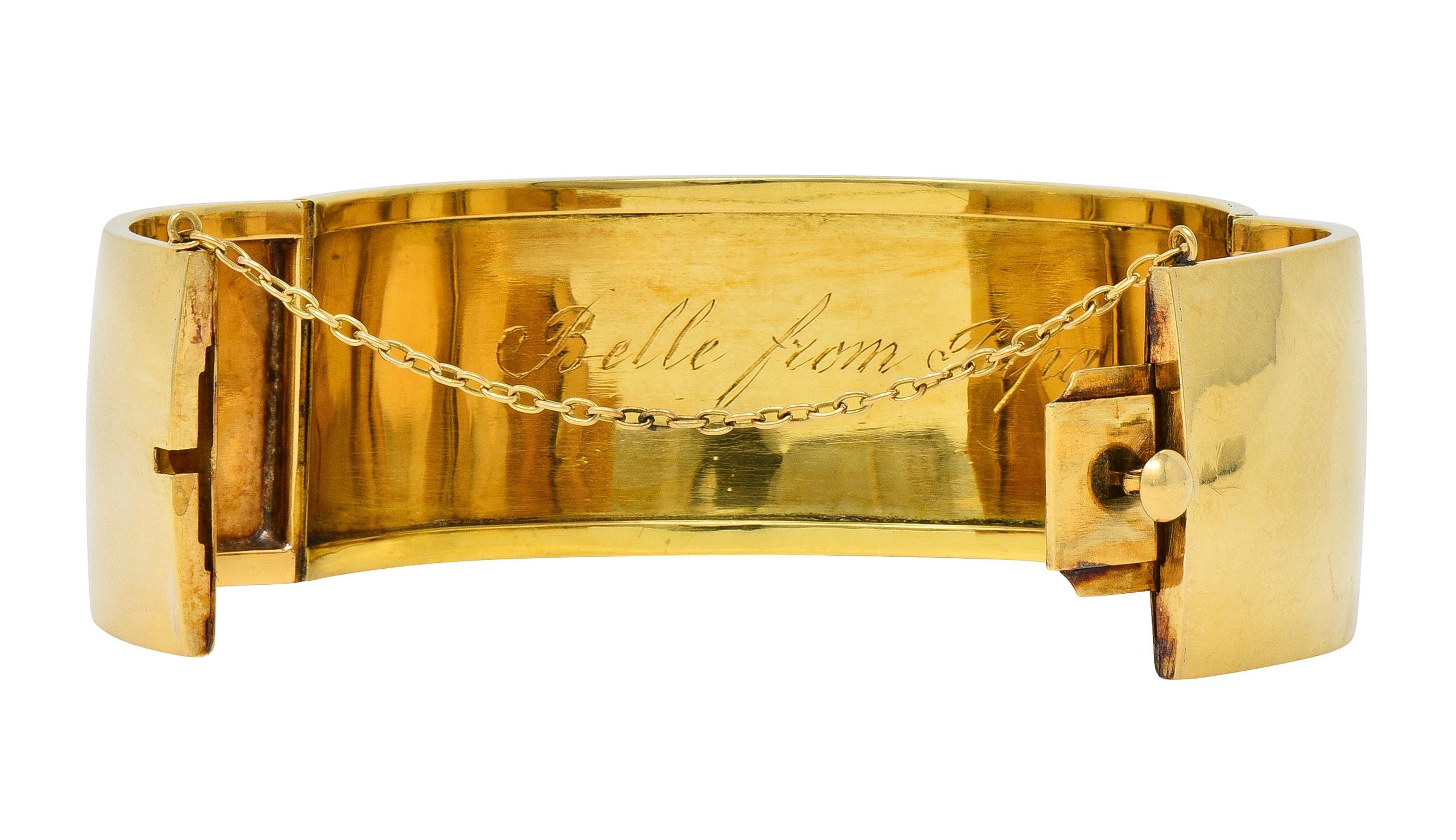 Bracelet en or jaune 18 carats à l'ancienne avec émail victorien et myosotis en vente 5