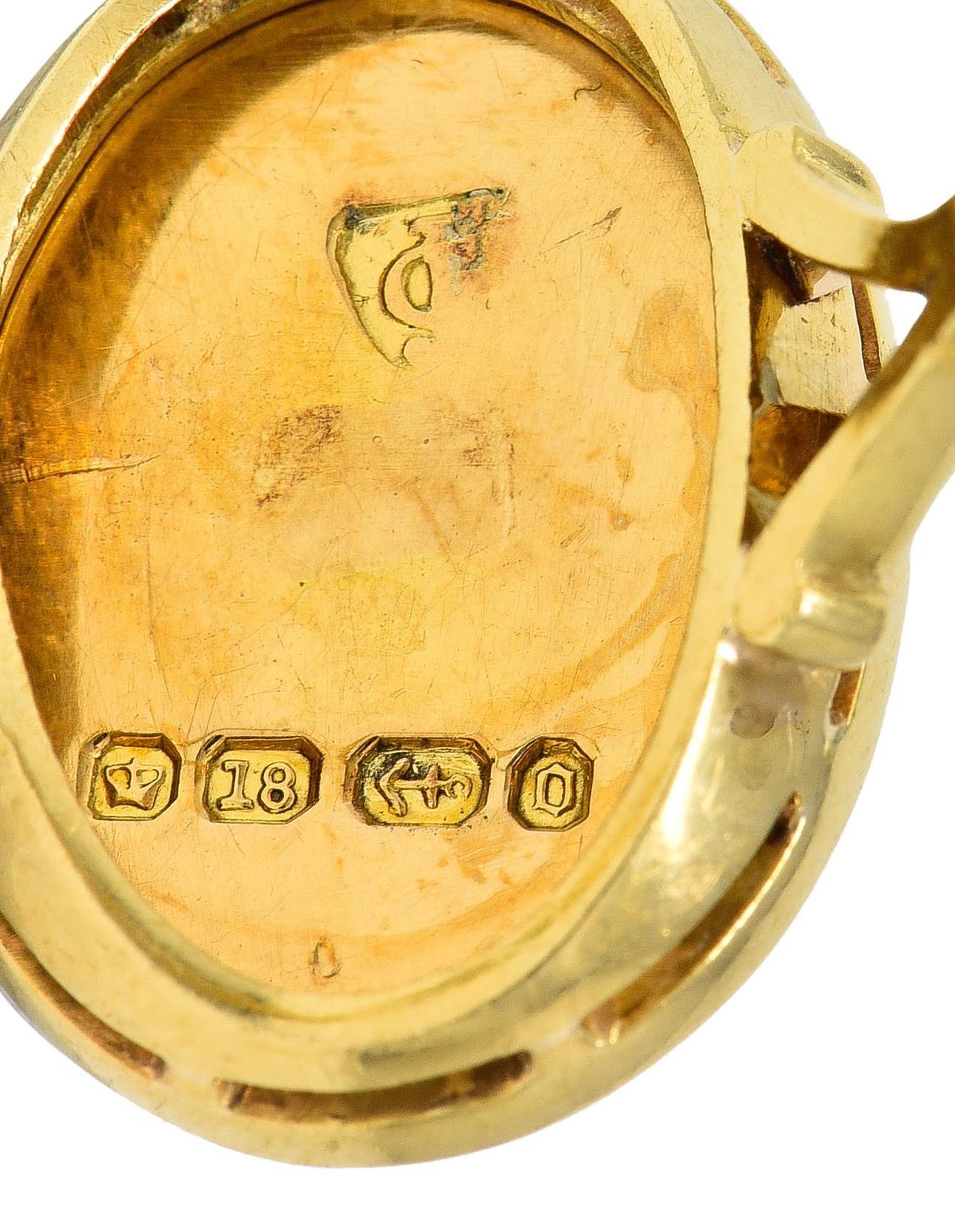 Victorian Enamel 18 Karat Yellow Gold Border Collie Dog Antique Signet Ring 4