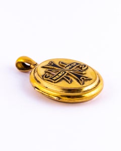 Victorian Enamel and 18 Carat Gold Locket