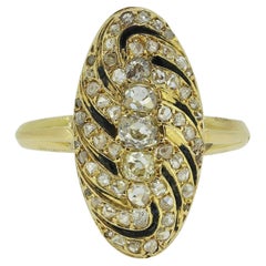 Anello vittoriano con smalto e diamanti