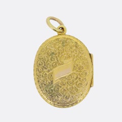 Victorian Enamel and Pearl Cross and Locket Pendant