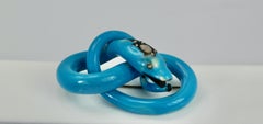 Victorian Enamel Diamond head Snake Brooch