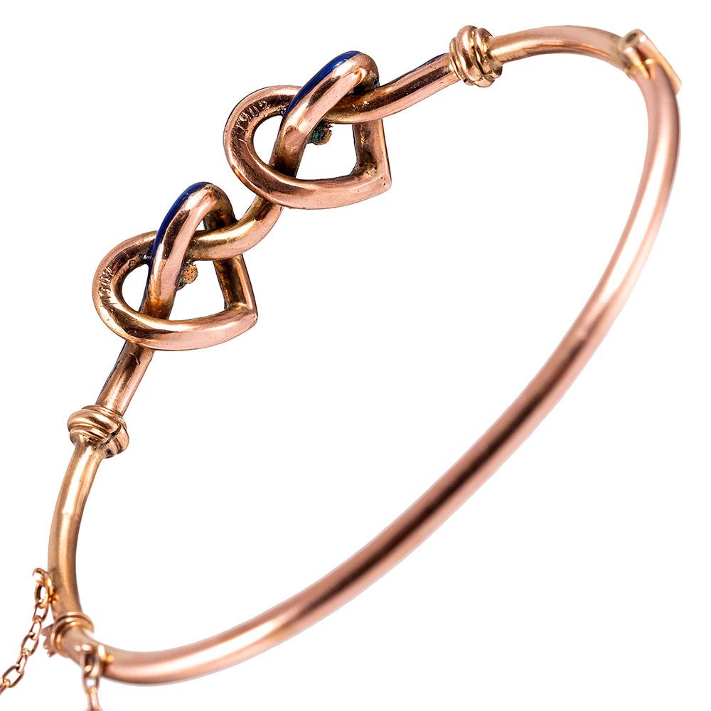 Women's or Men's Victorian Enamel, Diamond and Pearl “Lover’s Knot” Bracelet