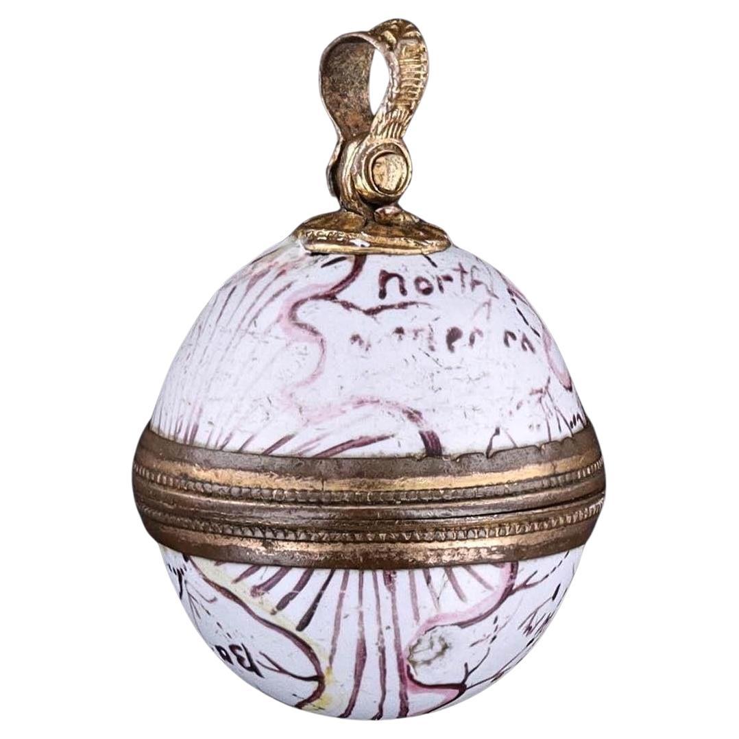Victorian Enamel Globe Locket For Sale