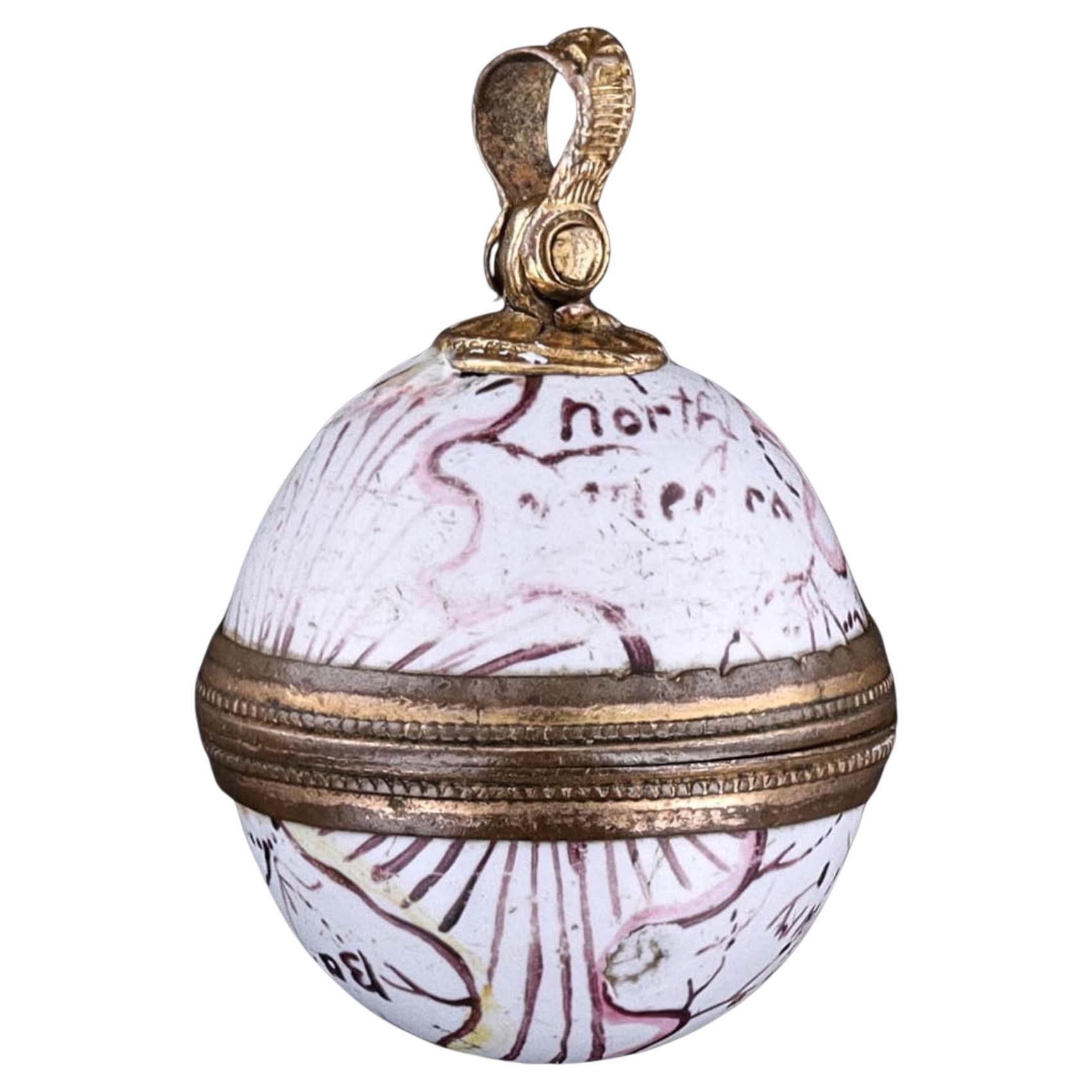 Viktorianische Emaille Globus Medaillon